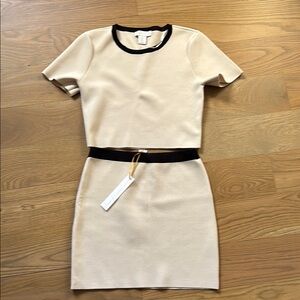NWT Elegant Cream and Black Women's Dress